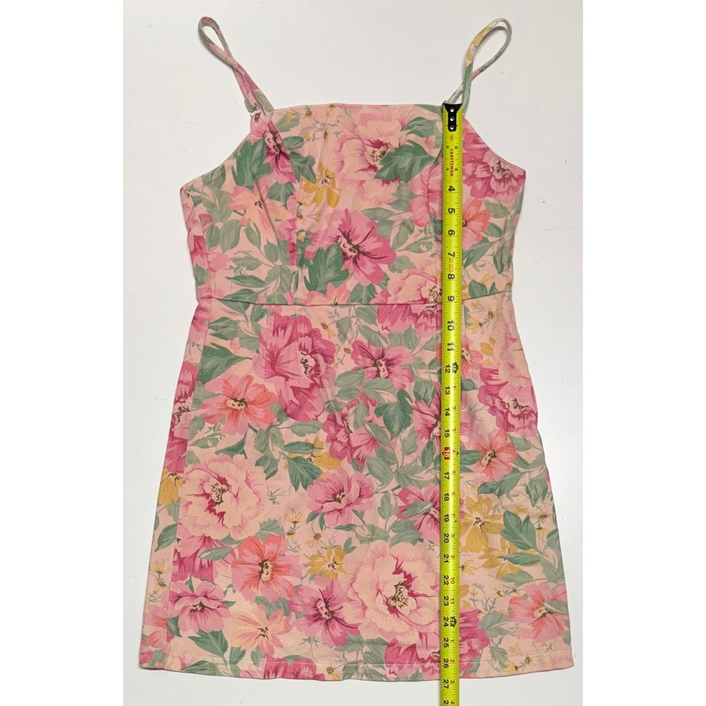 BDG Urban Outfitters Pink Floral Denim Mini Dress Cotton Size M NWT